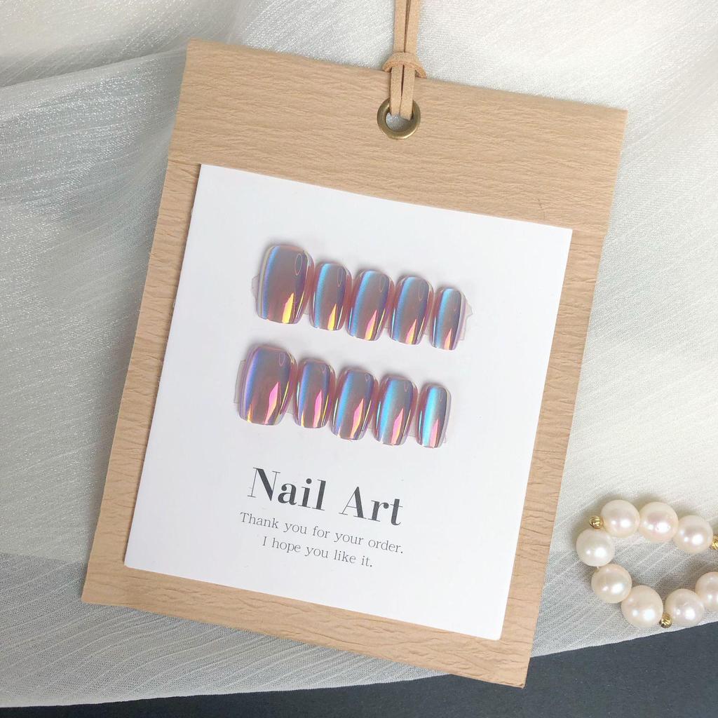 Dreamy Lavender Cat Eye Press-On Nail Set - 30 Pieces