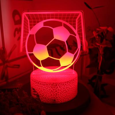 Piłkarz Lampka Nocna Dotykowa Pilot Zdalnego Sterowania RGB LED Lampa Dekoracja Sypialni Nowość Kreatywny Motyw Sportowy Prezent Chłopcy Dzieci Fani