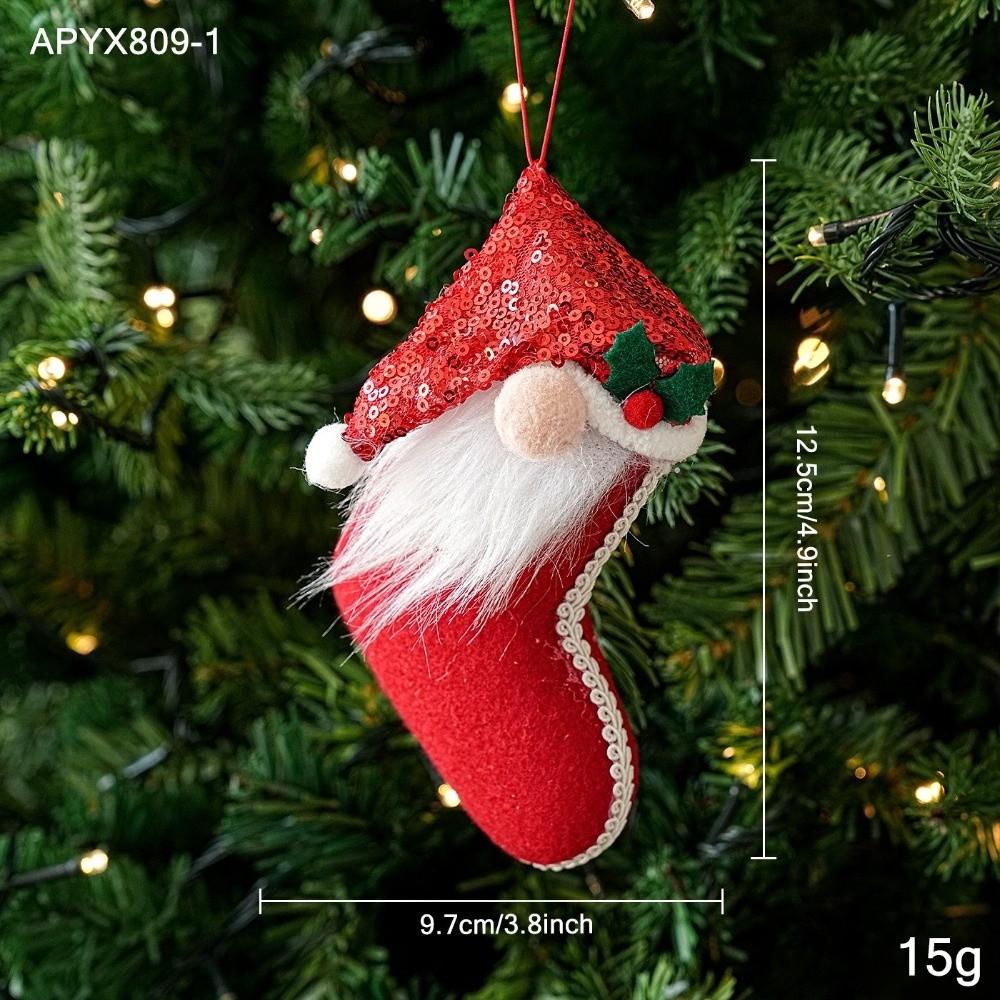 Assorted Shapes Christmas Fabric Ornament Foam Inner Holiday Fabric Charm Seasonal Display