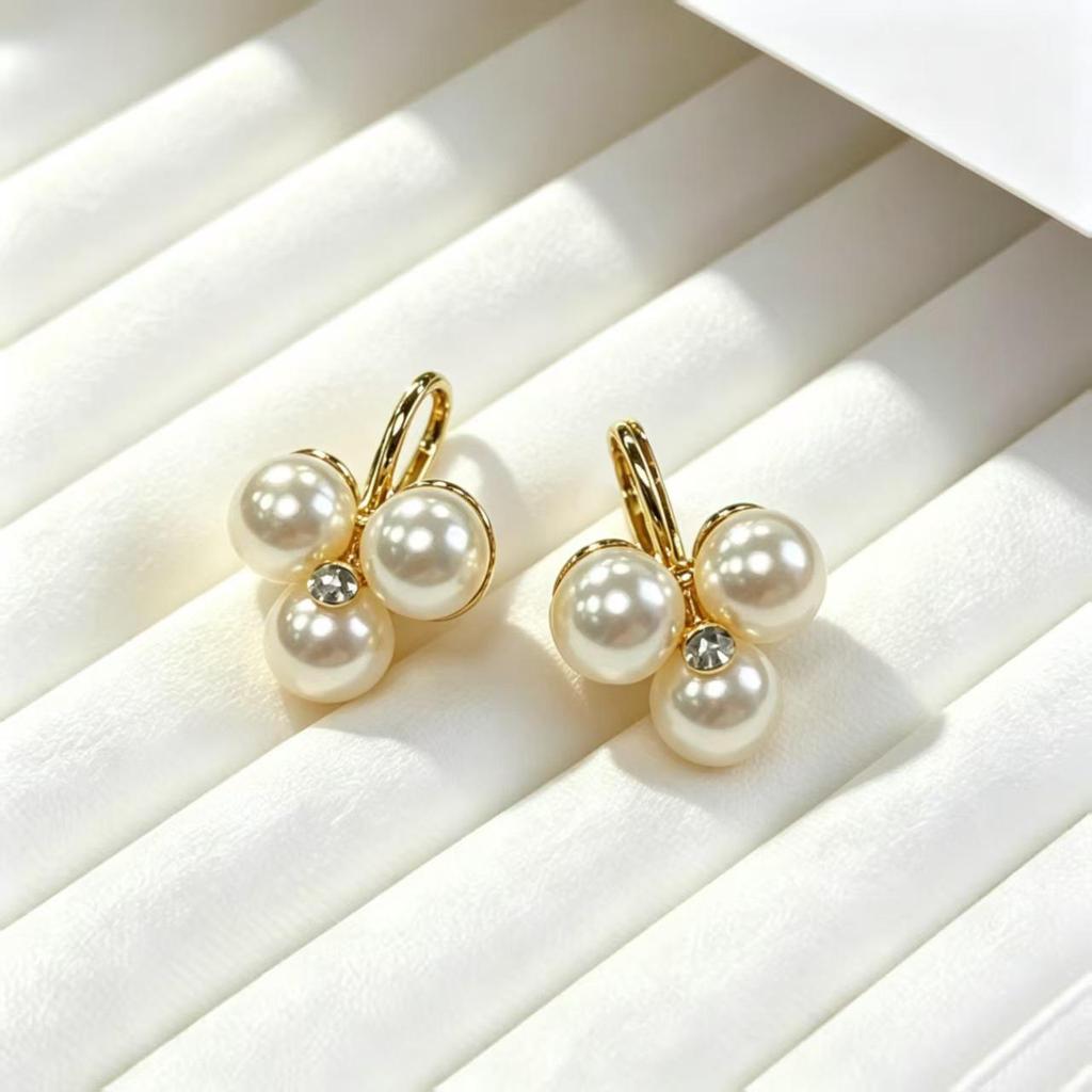 2024 Luxury Pearl Stud Earrings for Women - Elegant High-End Design