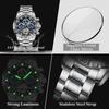 POEDAGAR Fashion Luxury Men Watch Automatic Date Week Man Wristwatch Hollow Tourbillon Mechanical Stainless Steel Men's Watches