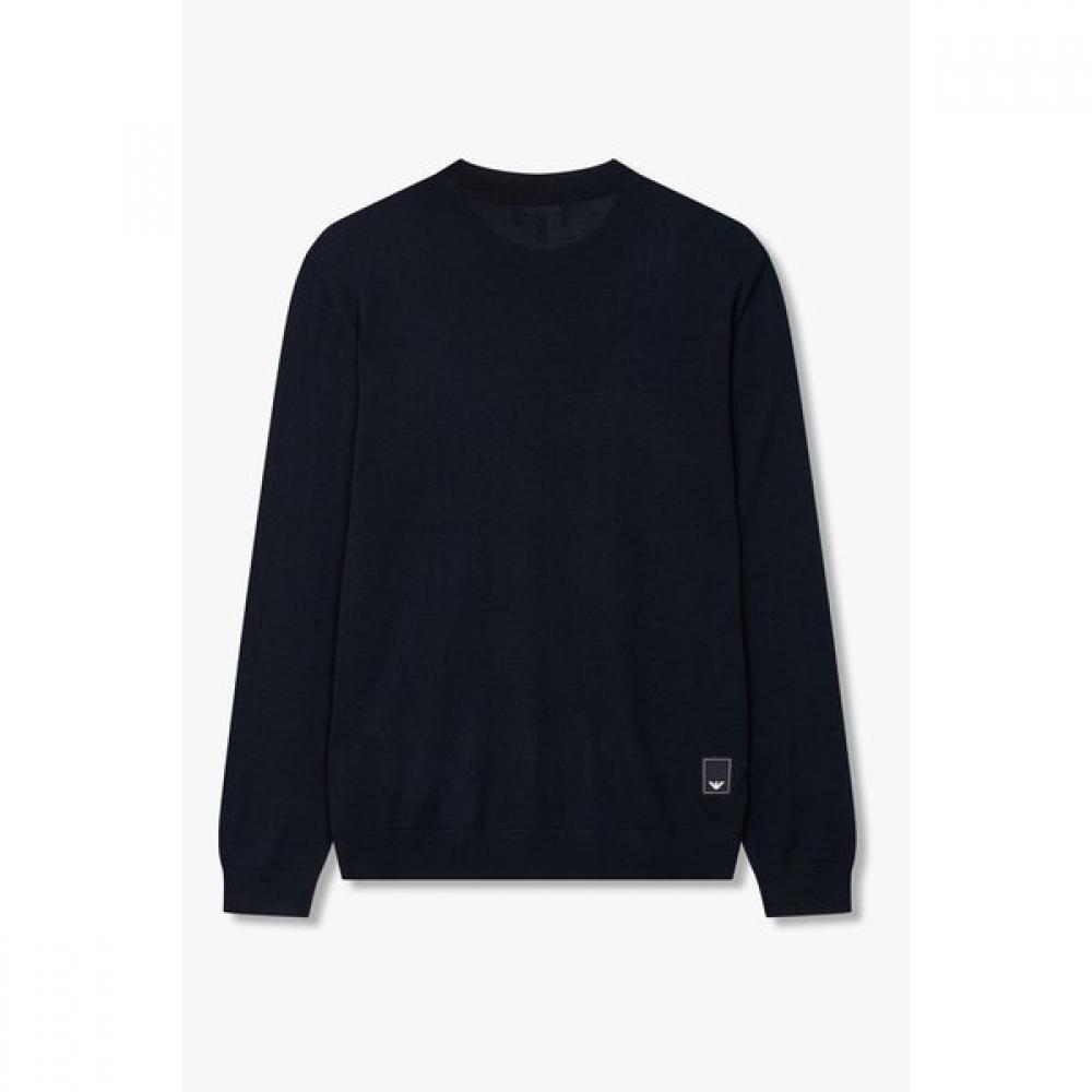 Emporio Armani Men Back Logo Patch Wool Knit Pullover A515328012