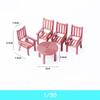 1Set Indoor House Materials 1:30/1:50/1:75 Scale ABS Round Table Chairs