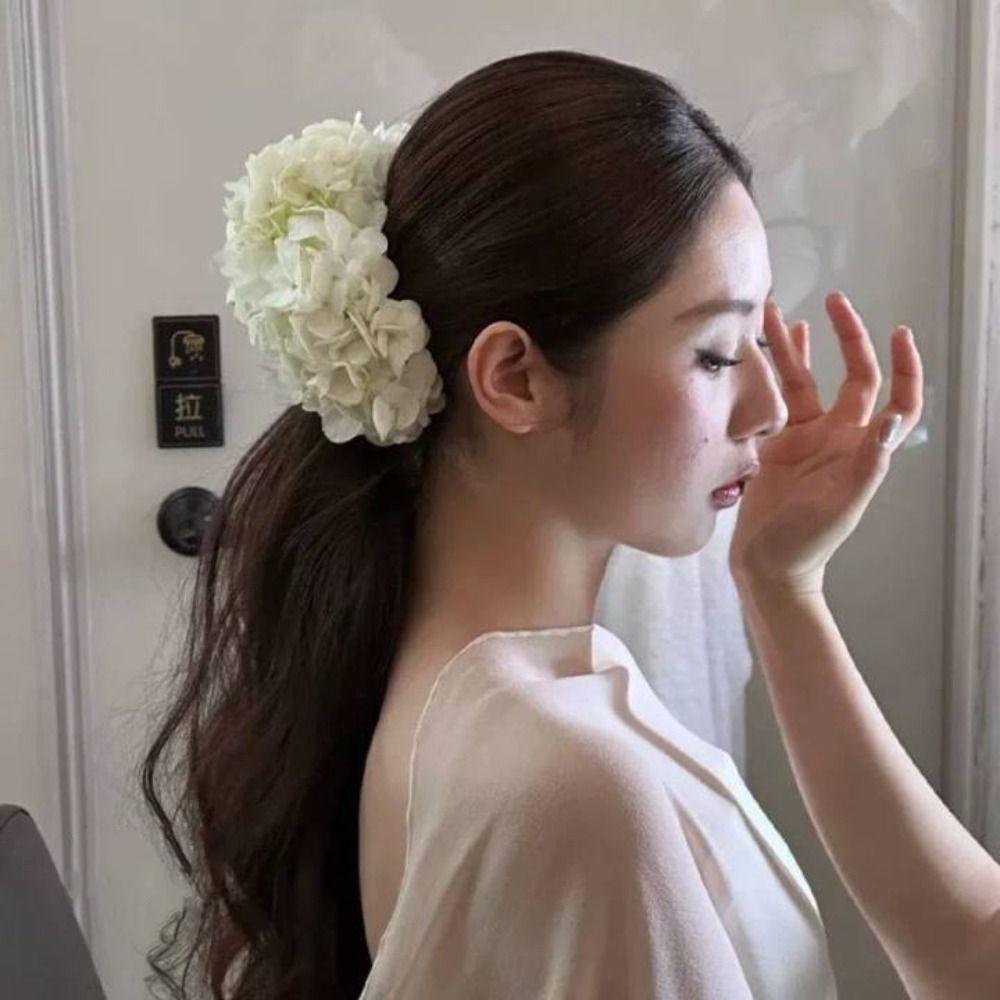 Hydrangea Bride Headdress French Style Hair Jewelry Fairy Bridal Headwear  Hair Accessories