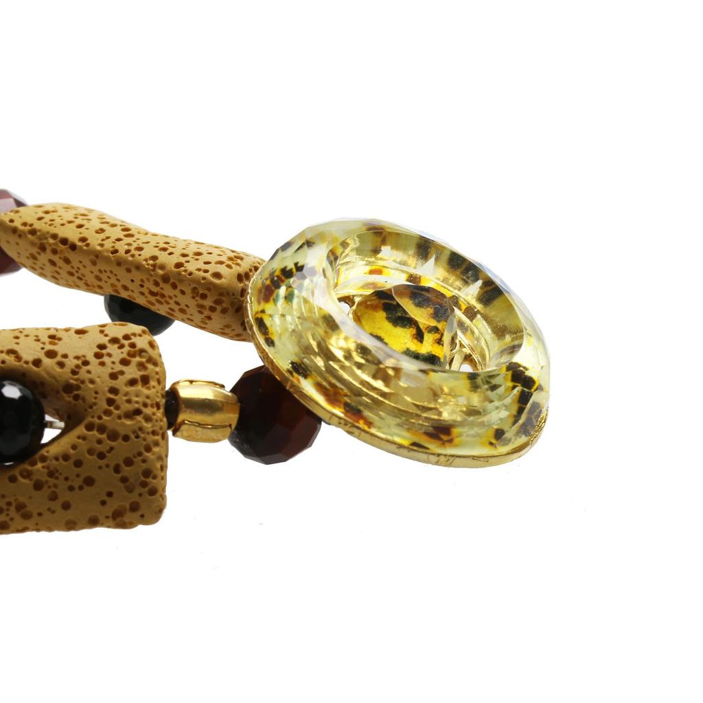TAMARUSAN Yellow Tabby Cat Bracelet Mule Tiger Eye Gorgeous
