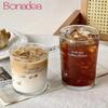 Iced Coffee Cup,INS Style Latte Glass ,Creative Letter Coffee Glasses,Cup with Lid and strawA Gift To Friends