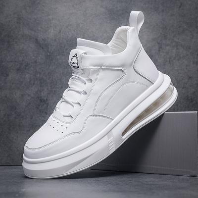 Autumn and Winter High-top Men's Shoes Board Shoes Casual Shoes Air Cushion Soft Sole White Shoes Trendy Shoes Source Source Spot
