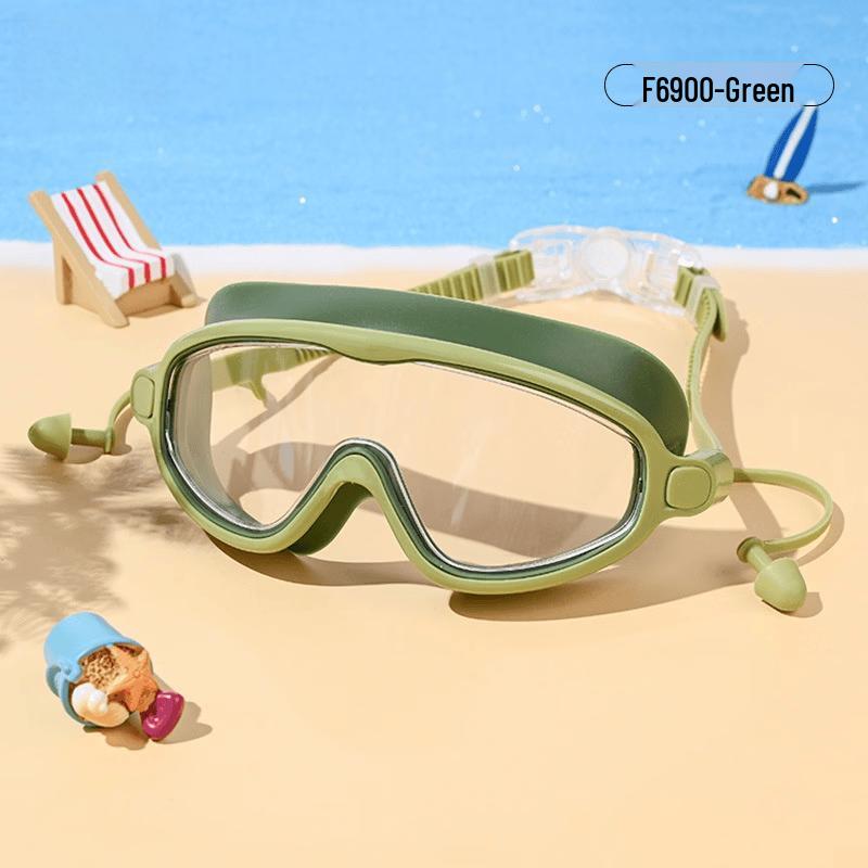 Professional Large Frame Swimming Goggles with Integrated Earplugs