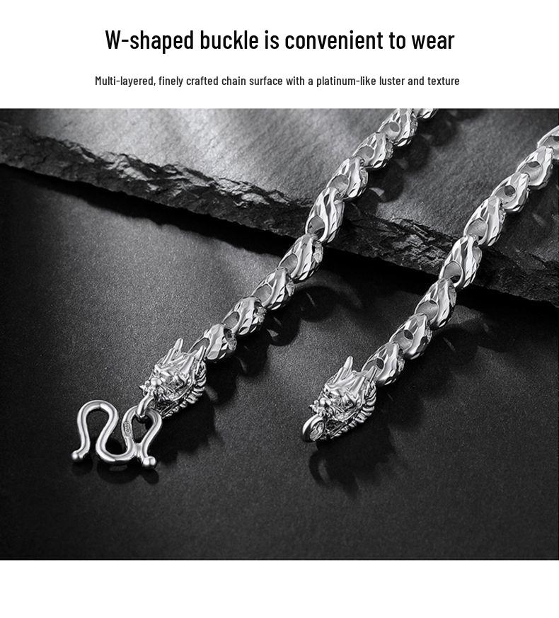 Men's Versatile Silver-Plated Double-Headed Tulip Necklace – Trendy Hip Hop Style