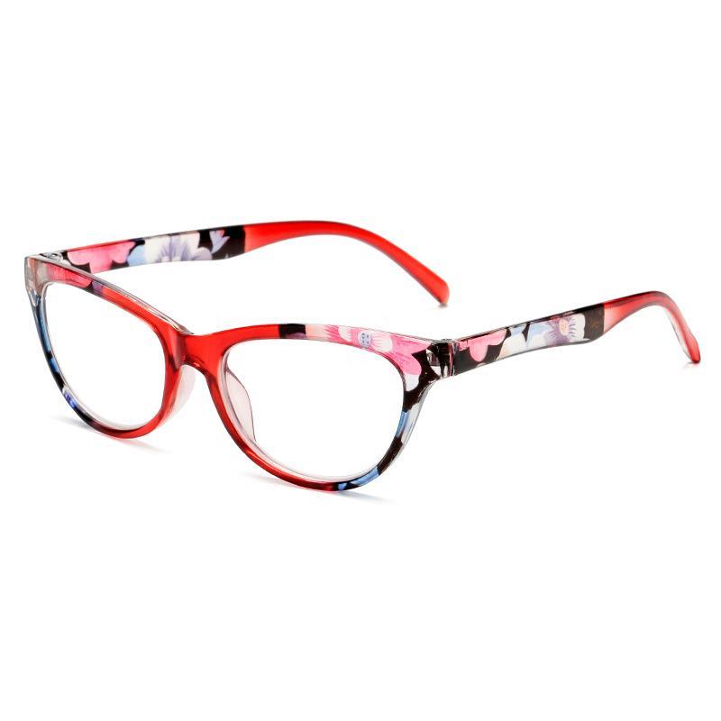 Modische Damen-Lesebrille mit Katzenaugen-Aufdruck