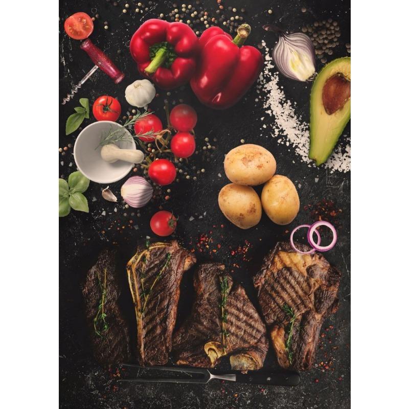 Food Western Cuisine Beef Steak Ingredient Seasoning Poster Print Wall Art Pictures Canvas Painting Living Room Home Decor Gift