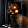 Skalle Bordlampe Gotisk Magma Skallelampe Skummel LED Menneskeskalle Bordlys for Halloweenfest Manteldekorasjon