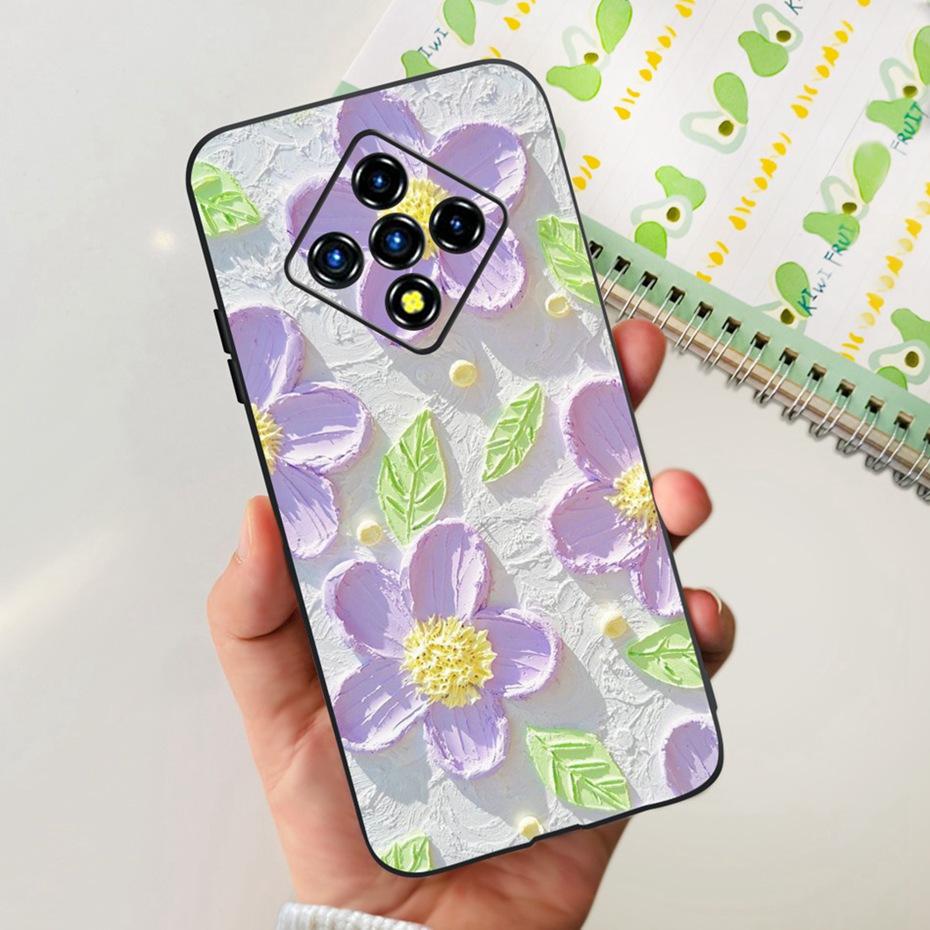 Lovely Painted Case For Infinix Zero 8 8i X687 X687B Soft TPU Back Cover For Infinix Zero8 Zero8i Black Silicon Phone Cases