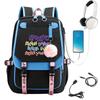 Colorful Letter Backpack with USB Charging