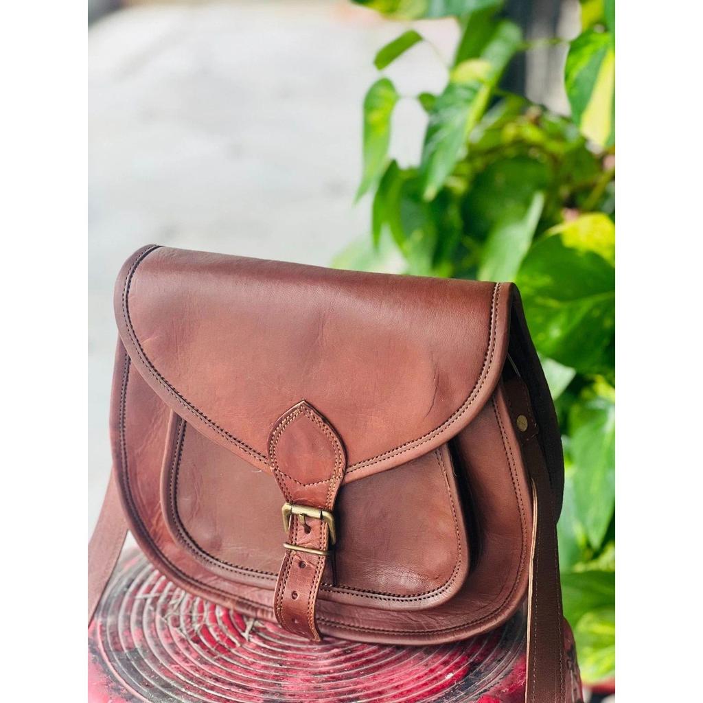 Women's Goat Leather Crossbody New Messenger Handbags Campus Bag