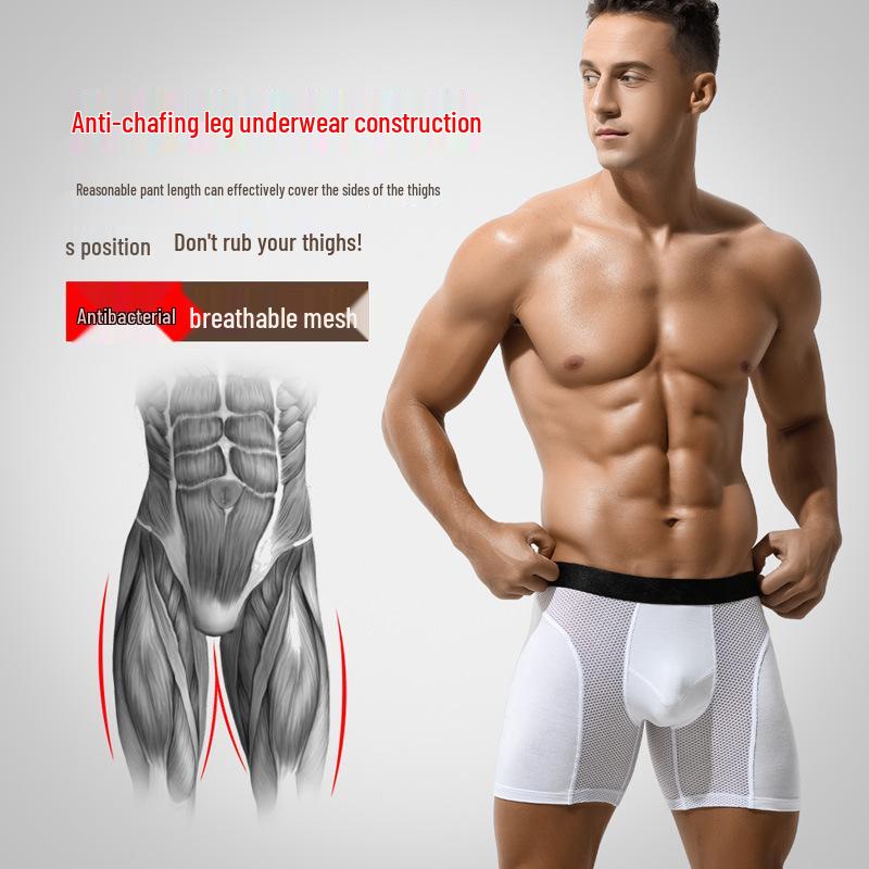 Men's Anti-Chafing Sport Boxer Briefs - Breathable, Comfortable, Mid-Rise, Double Layer Short Underwear