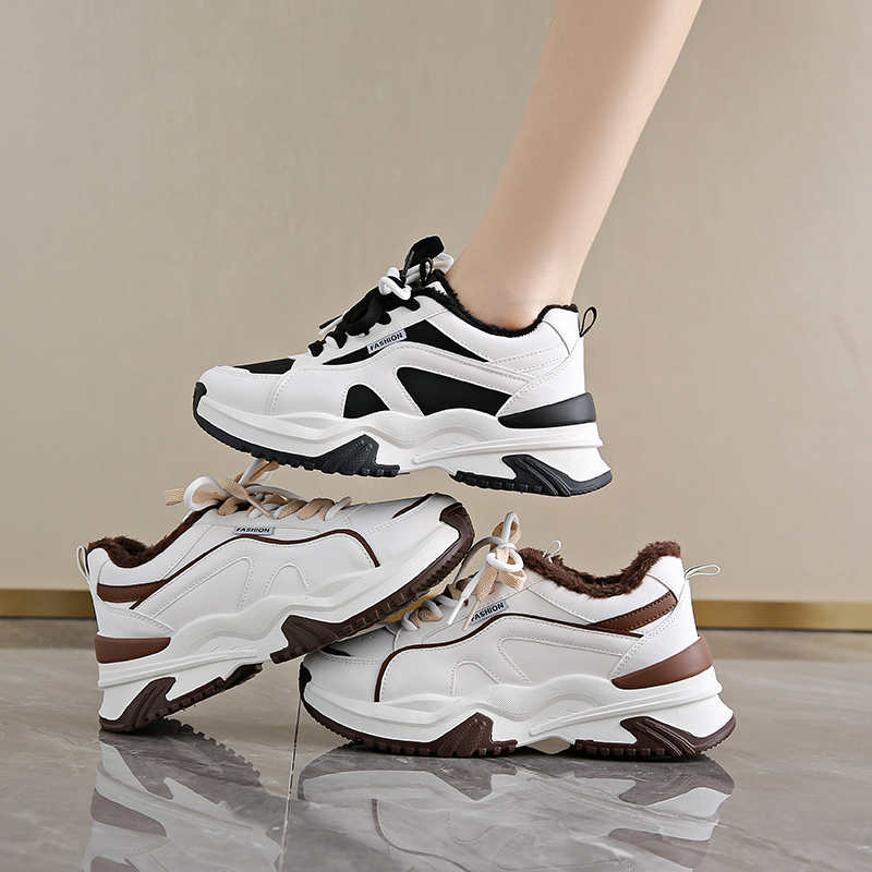 Fashion High Platform Natural Leather Badminton Sneakers For Women Mary Jane Silver Sports Woman Outdoor Shoes Daily