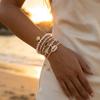 5 Stück/Set Bohemian Seestern Muschel Muschel Armbänder für Frauen Ethnischer Stil Imitation Perle Zirkon Perlen Armreifen Strand Schmuck