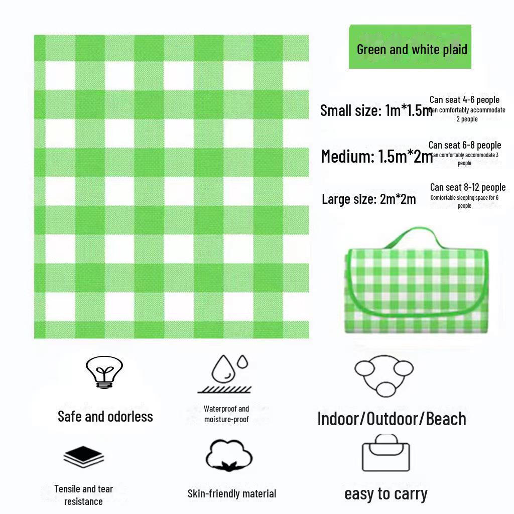 Vanntett bærbar utendørs piknikmatte - tykk, ikke-vevd for park, vårutflukter, camping og teltbruk