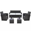 Ensemble de mobilier de jardin - VIDAXL - 6 personnes - Résine tressée - Marron