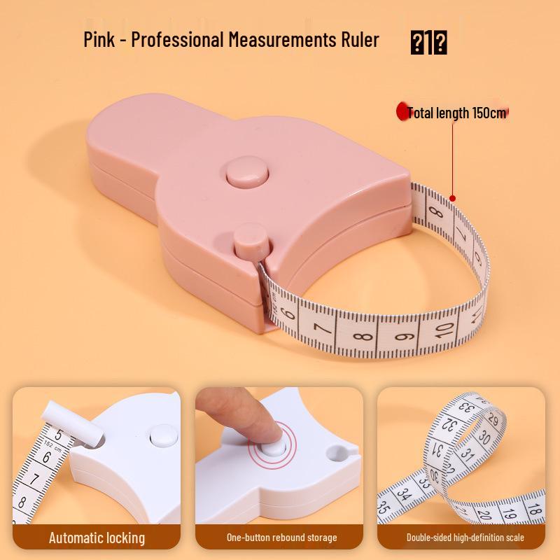 3D Household Automatic Measuring Tape - PVC Double-Sided Scale, Portable & Retractable