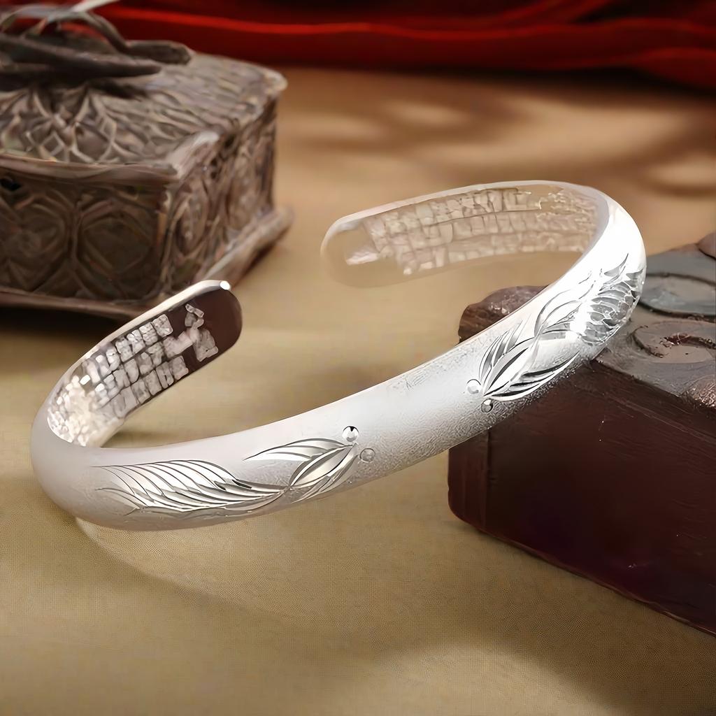 Pure Silver S999Bracelet Sterling Silver Bracelet Women's Open Bracelet The size can be adjusted freely A holiday gift for mom