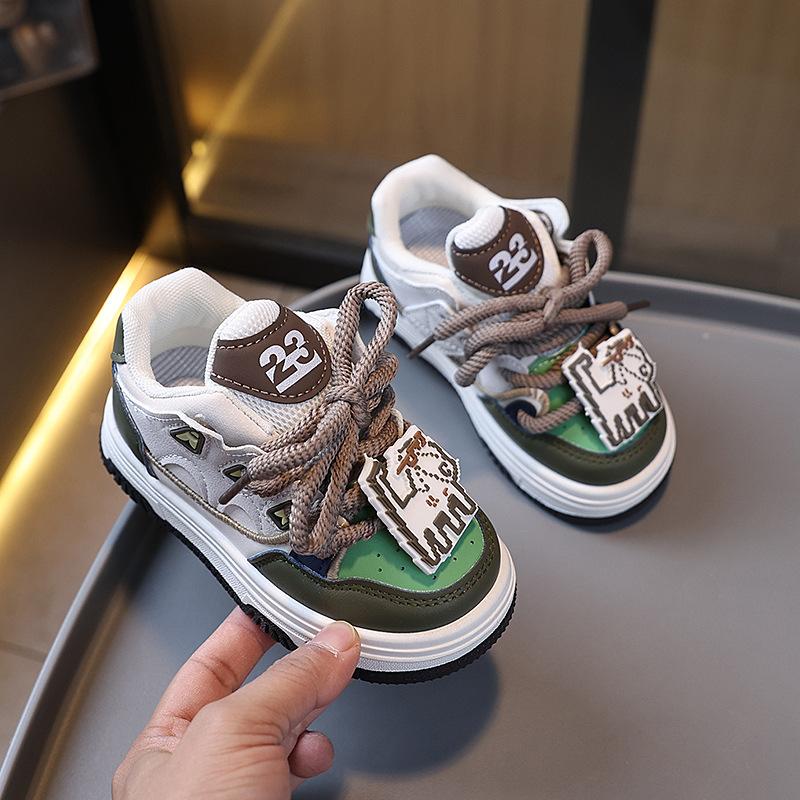 New Autumn Boys and Girls Fashion Trend Solid Non-slip Wear-resistant Soft Sole College Style Casual Sneakers