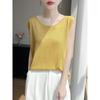 Sommer Neue Mode All Match Rundhals Ärmelloses Top Neues Lockeres Strick-Camisole-Weste Basis-Oberteil Halbarm-Top