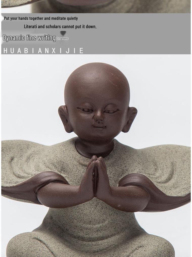 Zisha Little Monk Tea Pet Ornament - Zen Tea Table Decoration & Accessories