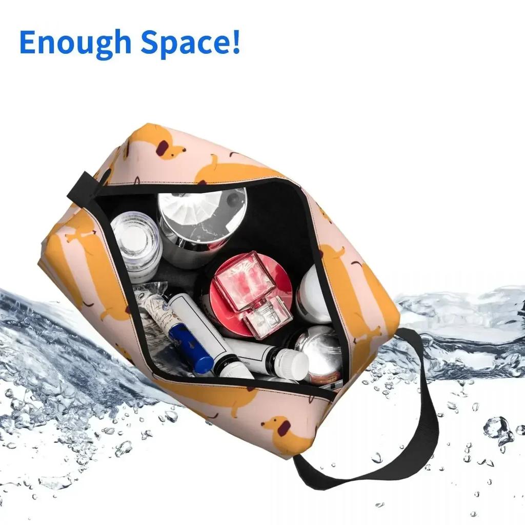 Dackel Reise-Kulturbeutel für Damen Wursthund Make-up Kosmetiktasche Beauty Aufbewahrung Dopp Kit