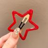 Red Pentagram New Year Star Hair Clip - Festive Side Bang Accessory for Women and Girls