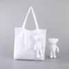 1Pcs Supermarket Shopping Bag Reusable Tote Featuring A Bear Design Large Capacity Cotton Folding Bag