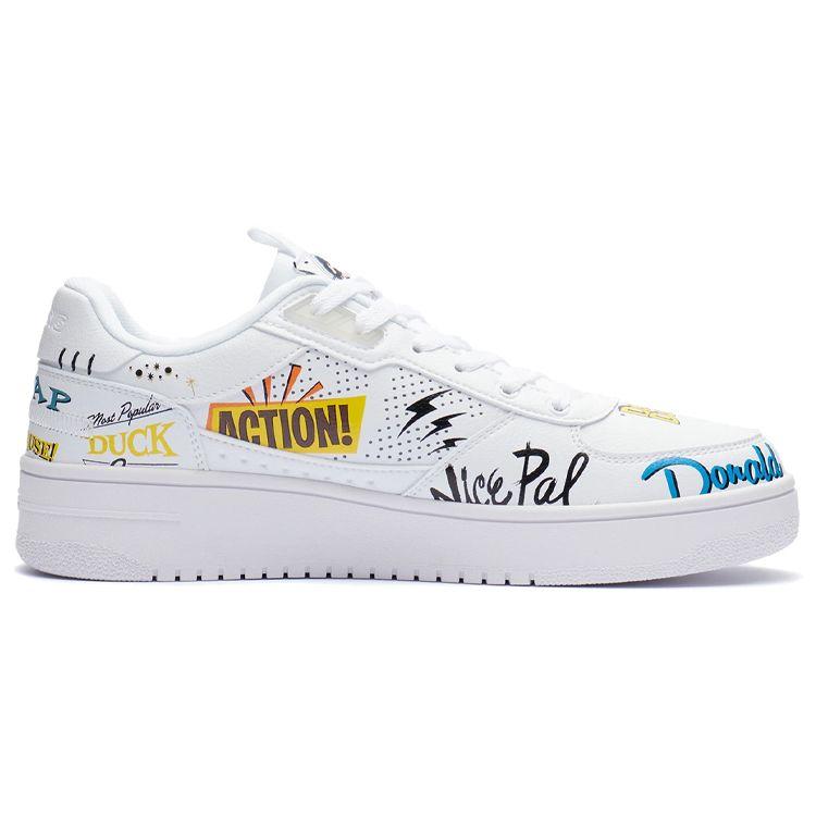 Li Ning Disney Collaboration Series Lightweight Breathable Non-Slip Durable Low-Top Skate Shoes Men Sneakers White AGCR203-3