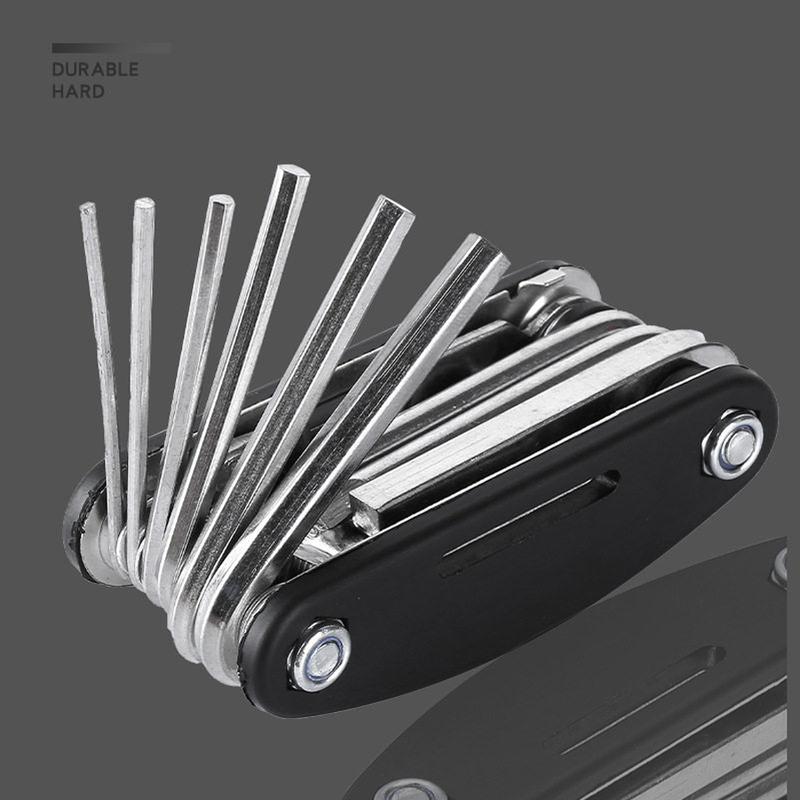 1pc 16 In 1 Bike Bicycle Multi Repair Tool Set Kit Hex Spoke Cycle Screwdriver Tool Wrench Mountain Cycle Tool Sets Black