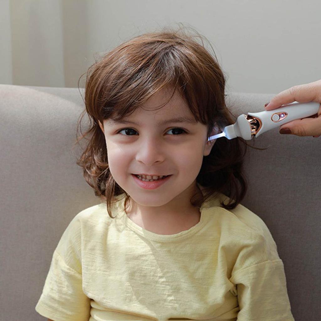 Luminous Electric Suction Ear Spoon Rechargeable Ear Pick Ear Cleaner Wax Removal Tool with LED Light for Children Adults