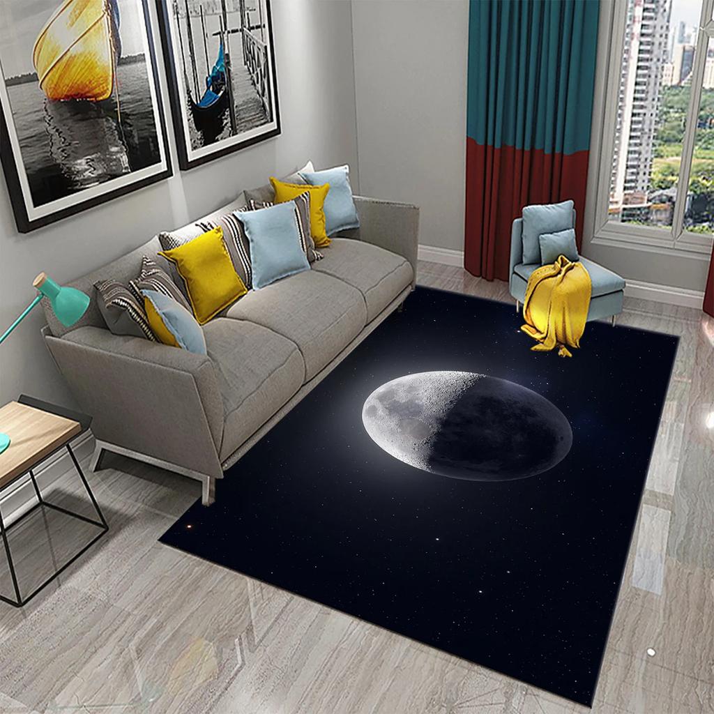 Tappeto Luna 3D Tappetino Vista Fiori per Cucina Bagno Toilet Tappeto Antiscivolo Tappeto Pavimento Soggiorno Divano Tappeto Decorazione Camera da Letto Casa