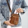 Head Layer Cowhide Men's Phone Bag, Multifunctional Real Leather Bag, Single Shoulder Crossbody, Wearing Belt, Real Leather Waist Bag