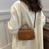 Vintage Chic Stylish Pu Small Square Tote Bag For Casual Everyday Use In Khaki Color