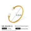 Designer Jewelry Stainless Steel Gold Plated Cuff Bracelet Fashion Jewelry Bangles with Zircons Pearl Jewelry Low MOQ