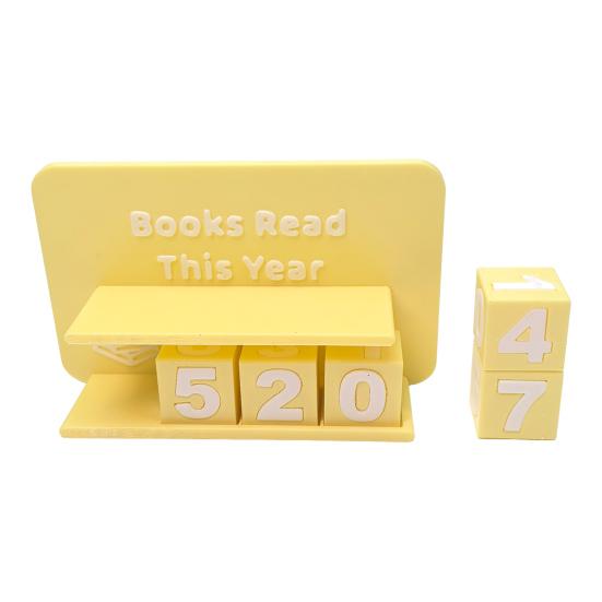 Book Read This Year Tracker Reading Book Counter Ornament Reading Target Display Number Recording Sign Shelf Desk Decoration Book Lovers Gift