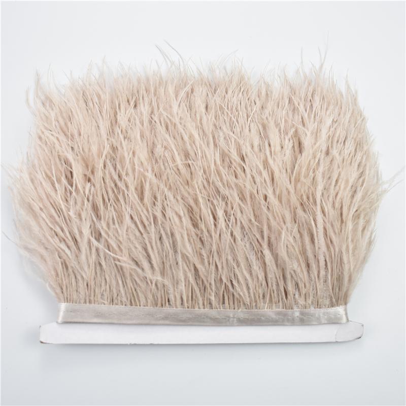8-10cm Ostrich Feather Trims for Needlework and Handicraft Black Plume Skirt Decoration Natural Feathers Ribbon Fringe