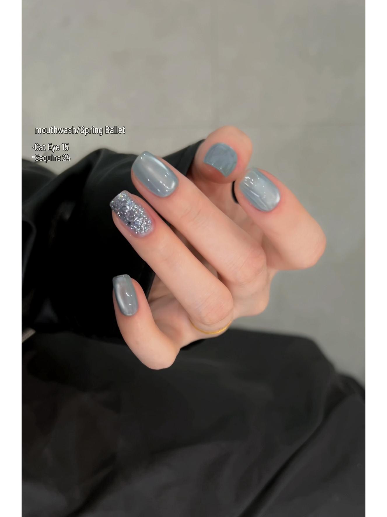 

24-цветный весенний балетный гель «кошачий глаз»: Новый нюдовый глиттер «Фея», гелевые стеклянные бусины, фарфорово-белый лак для ногтей 2025