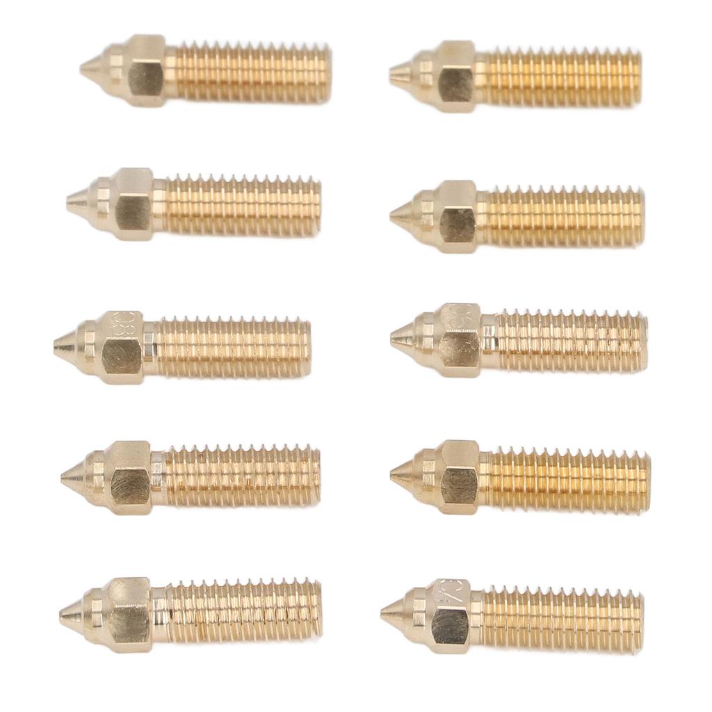 10Pcs 3D Printer Nozzle Kit High Flow Smoother  Bass Extruder Nozzle Replacement for Creali