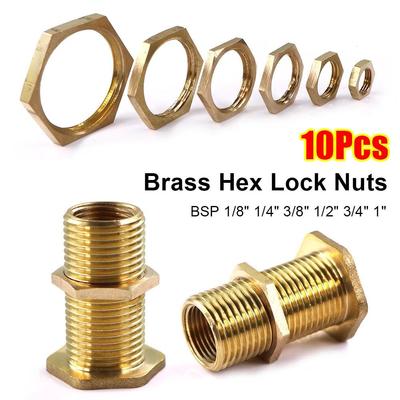 10Pcs Hexagonal Shank Cap Flange Nut Brass Water Tank Joint  Plumbing Fastening Accessories