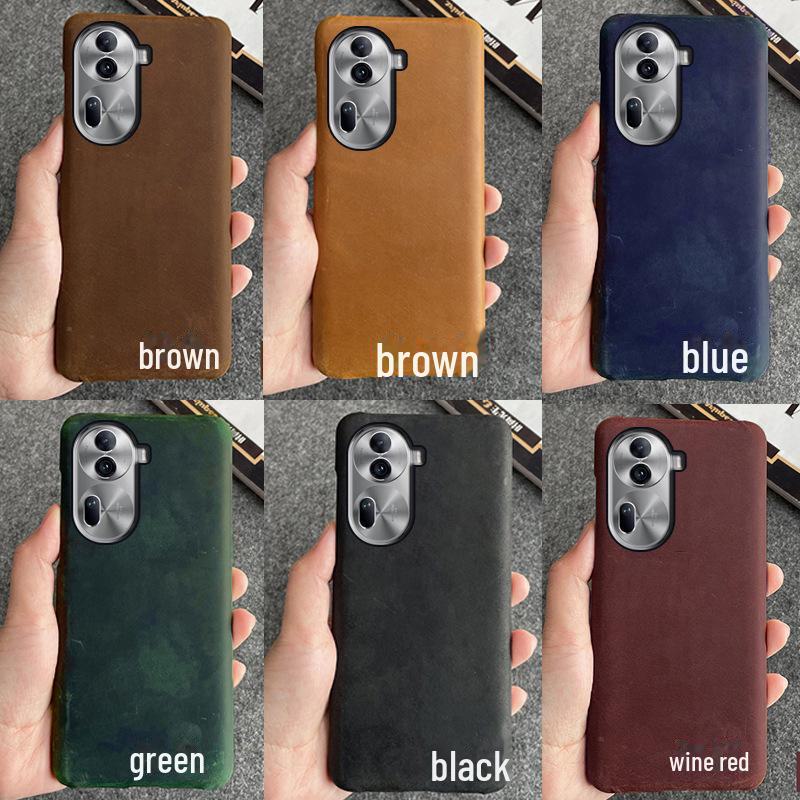 

Чехол-получечник из натуральной кожи для OPPO Reno5/5Pro+ Crazy Horse 8 коричневый