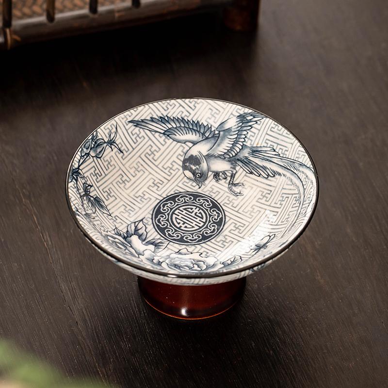 Tea Boiling Accessories Around The Stove Ceramic Higher Education Fruit Plate Chinese Household Nut Plate Dim Sum Pastry Plate