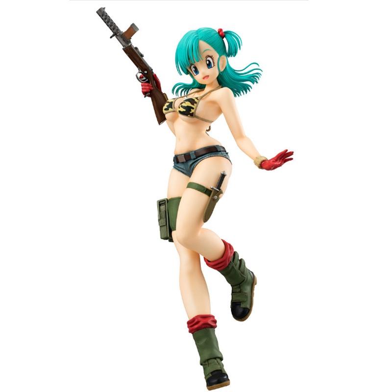 Dragon Ball Girl Figure Pvc Material, Cartoon Anime Style, Bulma Military Uniform, Bikini