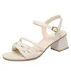 One-Strip Sandals In Summer With Versatile Thick Heels Without Tiring Feet For Women's High Heels For Women Casual Comfortable