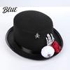 Dark Style Fancy Women Steampunk Felt Hat Top Dress Adults for Men Halloween Cosplay with Skeleton Decorative Festival Headwear