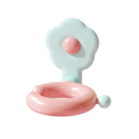 Flower Hair Dryer Holder Universal Adjustable Hair Dryer Stand Adhesive Wall Mount Dryer Organizer for Bathroom Compatible with Most Models синий